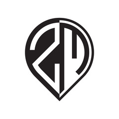 initial letter pin logo black