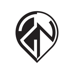initial letter pin logo black