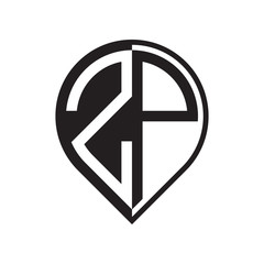 initial letter pin logo black