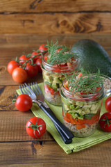 Vegetarian salad with quinoa and avocado