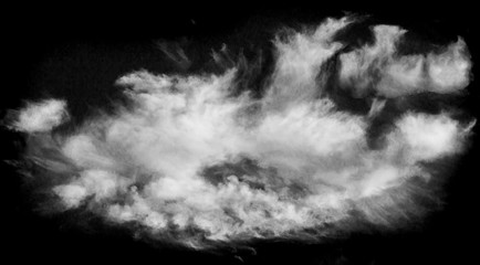 Isolated clouds over black.