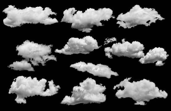 white cloud isolated over black
