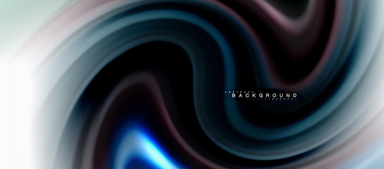 Fluid liquid mixing colors concept on light grey background, curve flow, trendy abstract layout template for business or technology presentation or web brochure cover, wallpaper