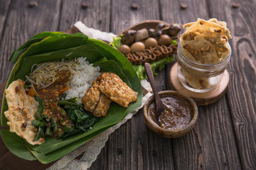 traditional indonesian culinary. nasi pecel