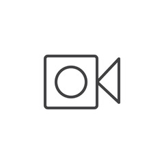 Camera outline icon. linear style sign for mobile concept and web design. video camera simple line vector icon. Symbol, logo illustration. Pixel perfect vector graphics