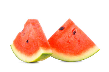 Watermelon slice on white background