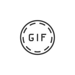 Gif animation button outline icon. linear style sign for mobile concept and web design. simple line vector icon. Symbol, logo illustration. Pixel perfect vector graphics