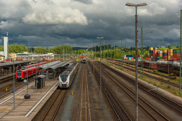 Dramatic clouds over the railway station