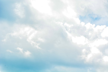 Close up view of cloud in blue sky. 