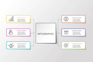 Presentation creative concept business data visualization for infographic. With 6 options. Vector illustration EPS10. 