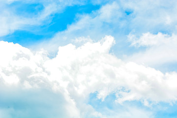 Close up view of cloud in blue sky. 