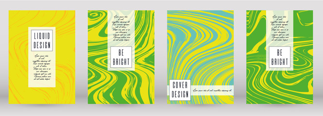 Naklejka premium Modern Marble Cover Design for your Business with Abstract Lines. Futuristic Poster, Flyer, Layout with Liquid Pattern for Branding, Identity, Annual Report. Vector minimalistic brochure. Luxury.