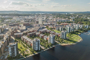 Fototapeta na wymiar Aerial view of Jyvaskyla, town in central Finland