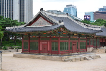 Naklejka premium Pałac Deoksugung, Seul, Korea, Korea Południowa
