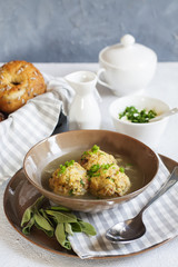 Homemade Canederli or Knödel typical for Alto Adige, German, Italian, Austrian cuisine.. Made...