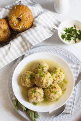 Homemade Canederli or Knödel typical for Alto Adige, German, Italian, Austrian cuisine.. Made from:stale bread, milk, eggs, bacon