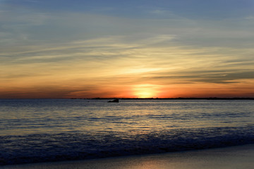 Naklejka na ściany i meble Sonnenuntergang, Ngapali Beach, Rakhine-Staat, Myanmar, Burma, Asien