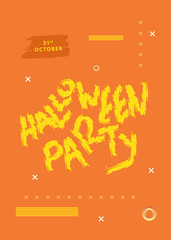 Happy Halloween Party flat vertical poster. Vector illustration.