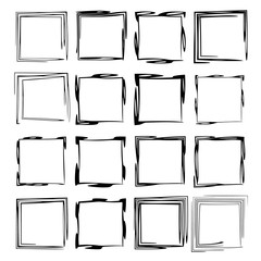 Set of black empy grunge frames.  Vector illustration.