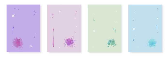 Set of abstract vertical backgrounds. Vector illustration.