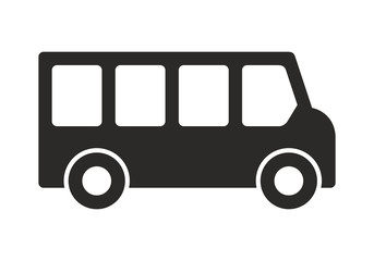Bus Icon, Monochrome style. isolated on white background