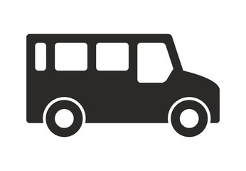 Bus Icon, Monochrome style. isolated on white background