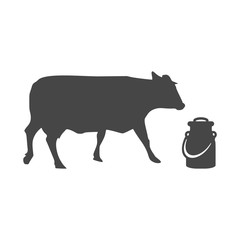 Milk can and cow icon
