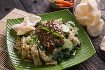 vegetable with peanut sauce. lotek gado gado