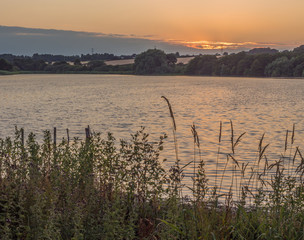 Beautiful summer sunset over pickmere lake, Pickmere, Cheshire, UK