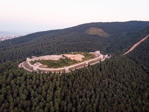 Aerial Drone View of Aydos Castle in Sultanbeyli / Istanbul