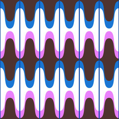 Waves geometric seamless pattern. Simple wavy zigzag stripes background. Colorful modern decoration design