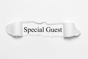 Special Guest on white torn paper