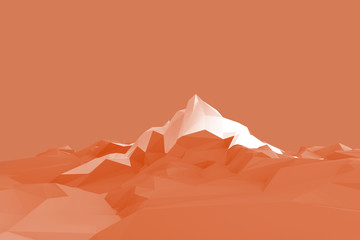 Low poly background with the image of high mountains against the sky. 3d illustration