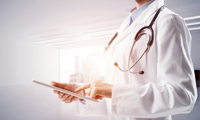 Modern medical industry presented by means of female doctor
