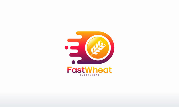 Express Wheat Grain logo designs concept, Fast Grain wheat logo template