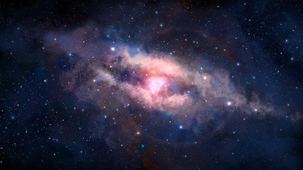 Fototapeta na wymiar Space scene. Colorful nebula, milky way with stars. Elements furnished by NASA. 3D rendering