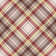 Brown plaid pixel fabric texture seamless pattern