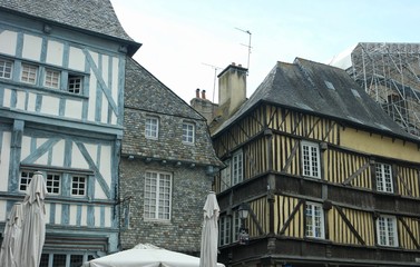 Obraz premium May 28, 2018 France, Dinan. Half-timbered houses in the old part of Dinan