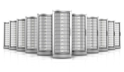 network workstation servers 3d illustration