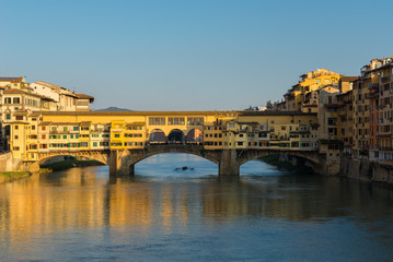 Ponte Vecchio Bridge over Arno river in Florence, Italy