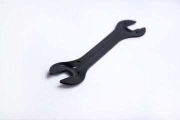 Bike bicyles repair hand tool wrench metal equipment isolated on white background