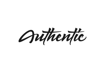 Authentic vector lettering. Handwritten text label. Freehand typography design