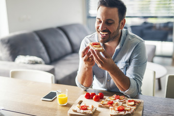 Man having breakfast