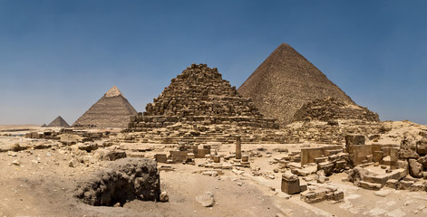Giza pyramid complex panorama