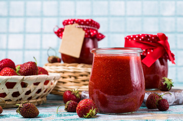Red strawberry jam