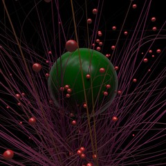 particle motion 3D illustration
