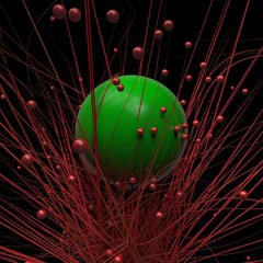 particle motion 3D illustration