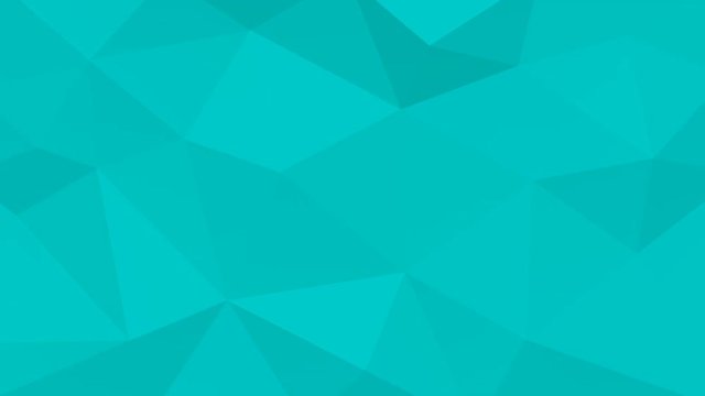 Low poly turquoise polygonal geometric surface background animation. Loopable. 3D rendering.