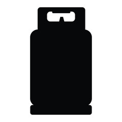 A black and white silhouette of gas bottle