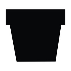 A black and white silhouette of a flower pot